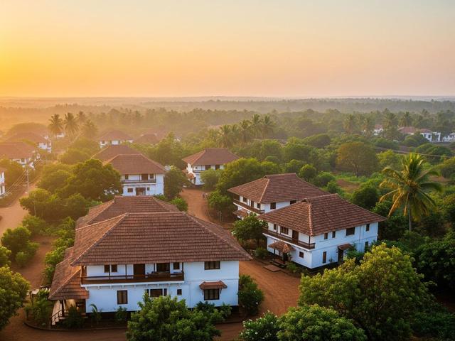 Aerial view over Resort Dapoli