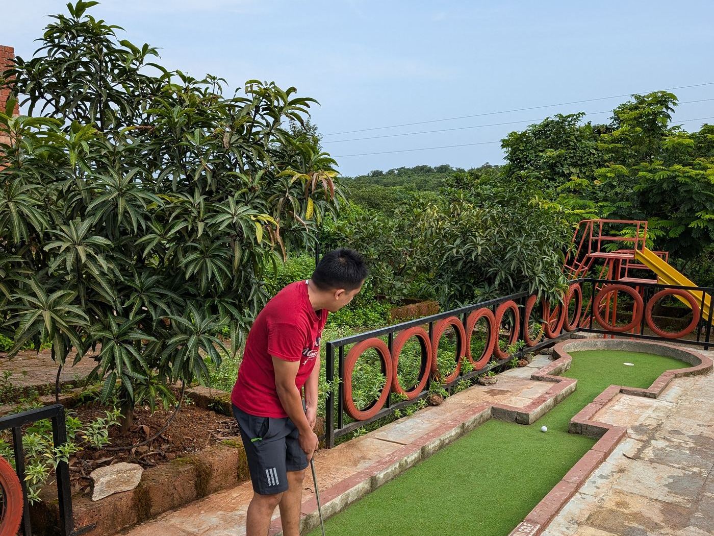Mini golf green on site at Dapoli