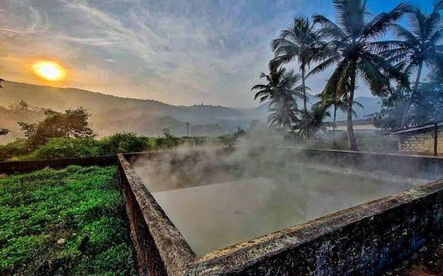 The natural hot water springs at Unhavare near Dapoli